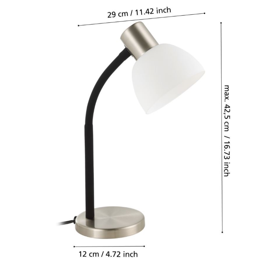 Eglo - Stolná lampa 1xE14/25W/230V matný chróm