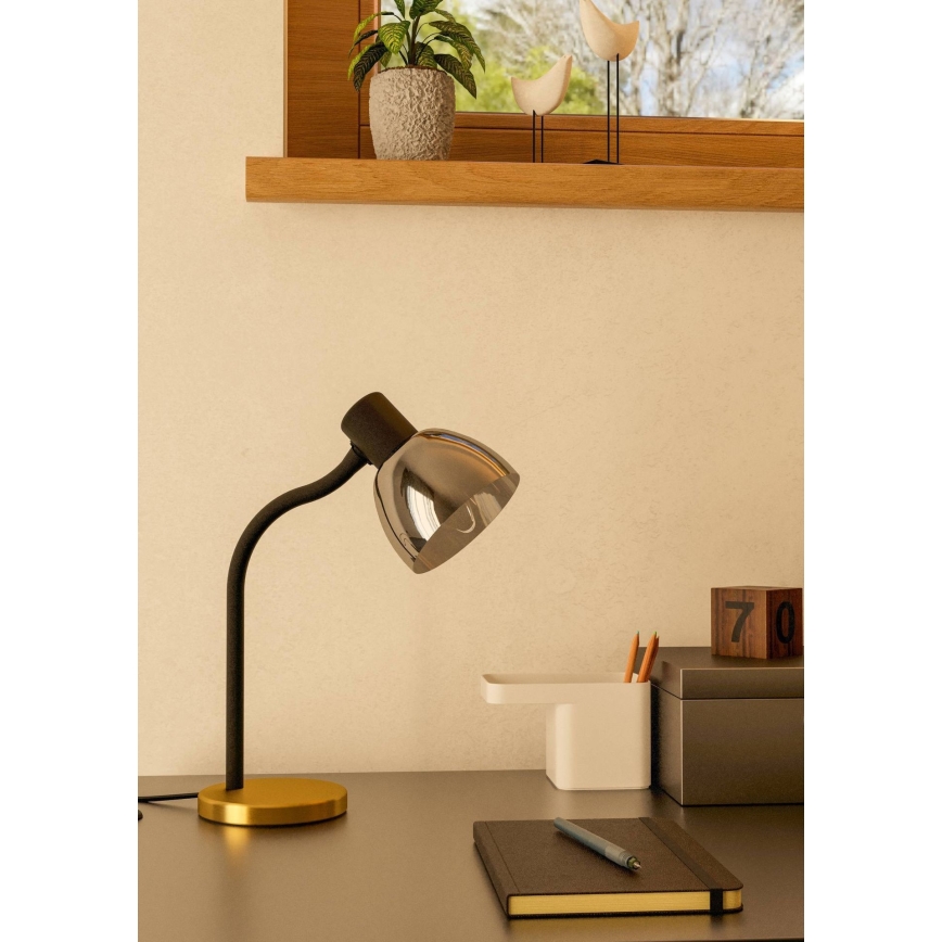 Eglo - Stolná lampa 1xE14/25W/230V zlatá/čierna