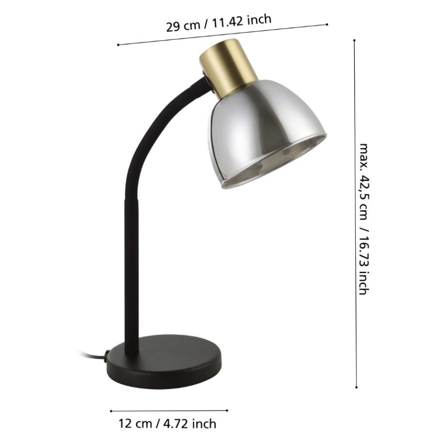 Eglo - Stolná lampa 1xE14/25W/230V zlatá/čierna
