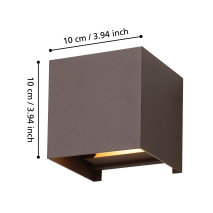 Eglo - LED Vonkajšie nástenné svietidlo 2xLED/2,8W/230V IP54 hnedá