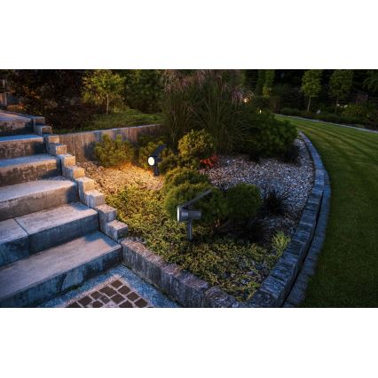 Eglo - RGBW LED stmievateľná solárna lampa, LED/3W/4,5V, IP44, čierna, s diaľkovým ovládaním