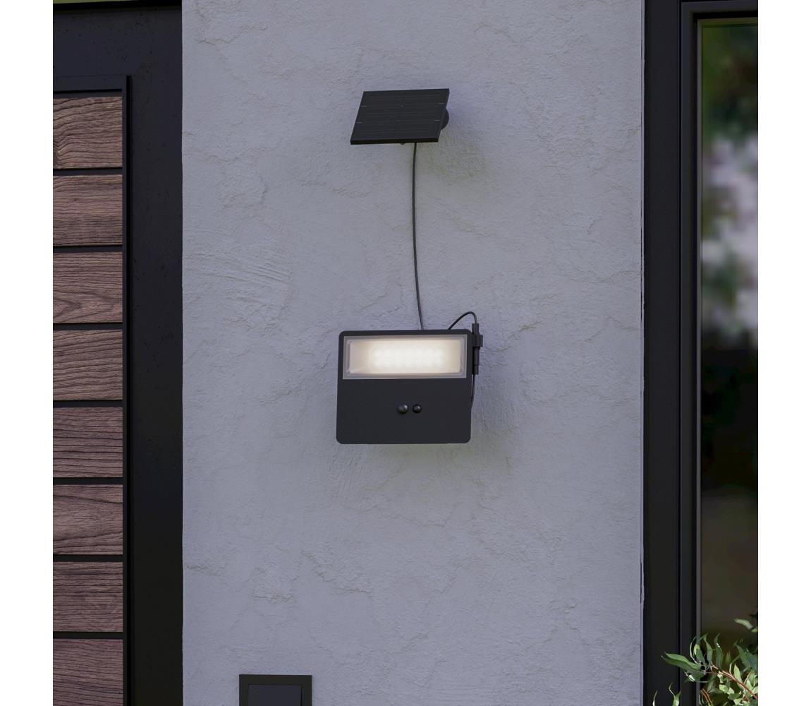 Eglo 901085-LED Solárne nástenné svietidlo PANETTIERI LED/6,7W/3,7 1200mAh IP44 čierna 901085