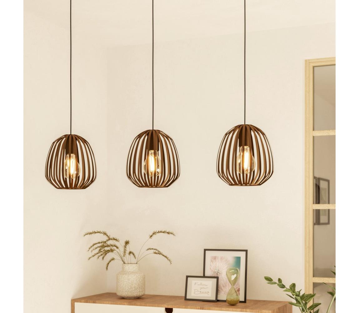 Eglo 901098 - Závesný luster na lanku ESPINAL 3xE27/40W/230V bronzový 901098