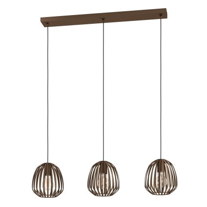 Eglo - Luster na lanku 3xE27/40W/230V bronzový
