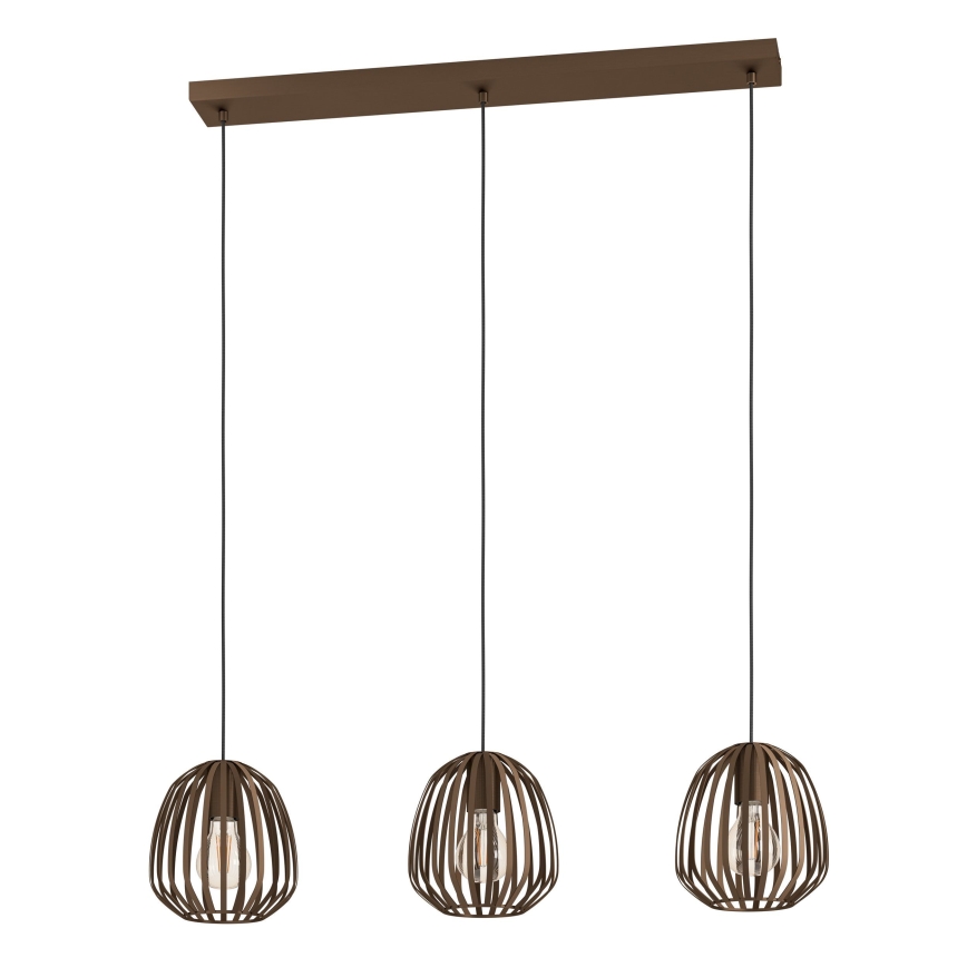 Eglo - Luster na lanku 3xE27/40W/230V bronzový
