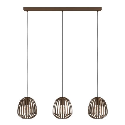 Eglo - Luster na lanku 3xE27/40W/230V bronzový