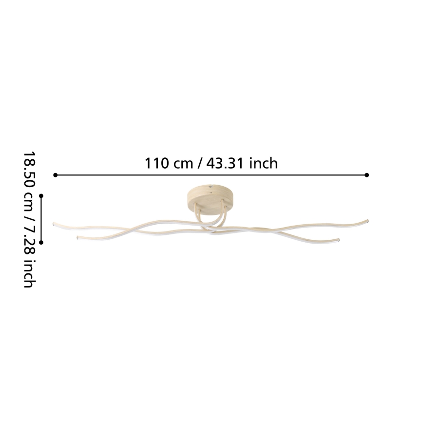 Eglo - LED stropné svietidlo LED/37W/230V hnedé