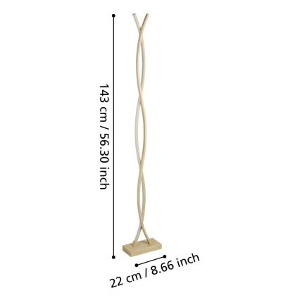 Eglo - LED stojacia lampa LED/36W/230V zlatá