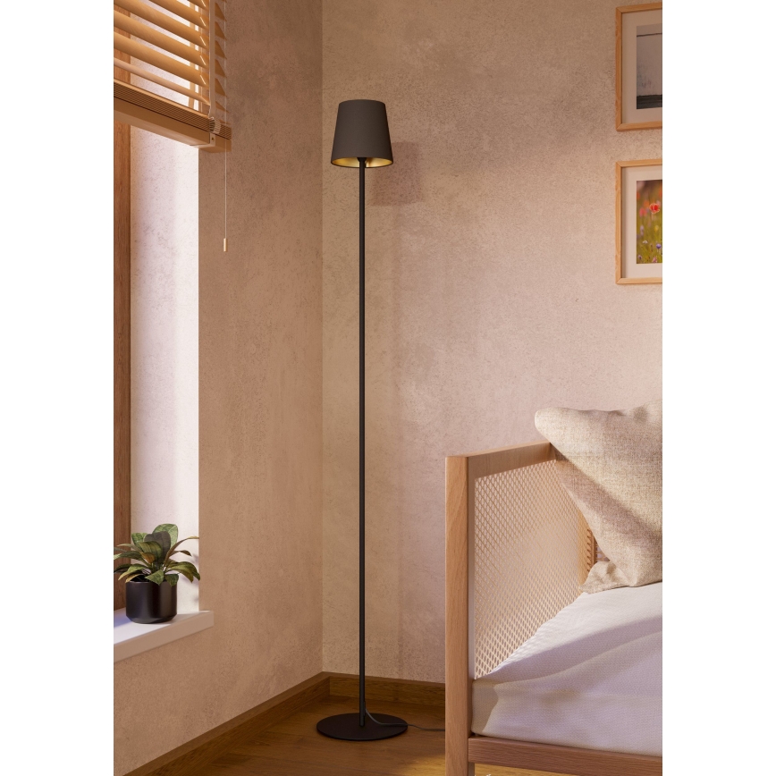 Eglo - Stojacia lampa 1xE14/7,5W/230V čierna/hnedá