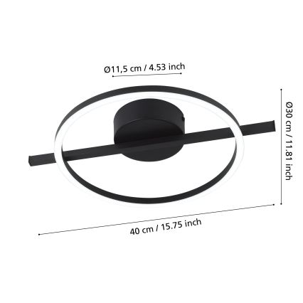 Eglo - LED RGBW Stmievateľné stropné svietidlo LED/17W/230V 2700-6500K čierna + diaľkové ovládanie