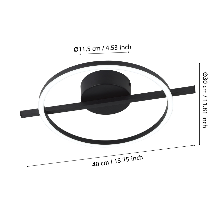 Eglo - LED RGBW Stmievateľné stropné svietidlo LED/17W/230V 2700-6500K čierna + diaľkové ovládanie