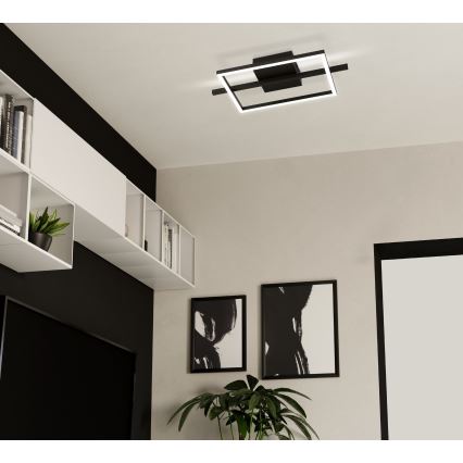 Eglo - LED RGBW Stmievateľné stropné svietidlo LED/17W/230V 2700-6500K čierna + diaľkové ovládanie