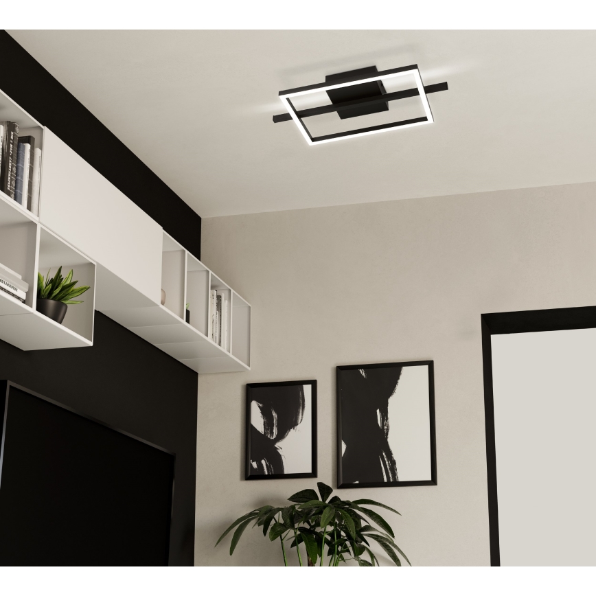 Eglo - LED RGBW Stmievateľné stropné svietidlo LED/17W/230V 2700-6500K čierna + diaľkové ovládanie