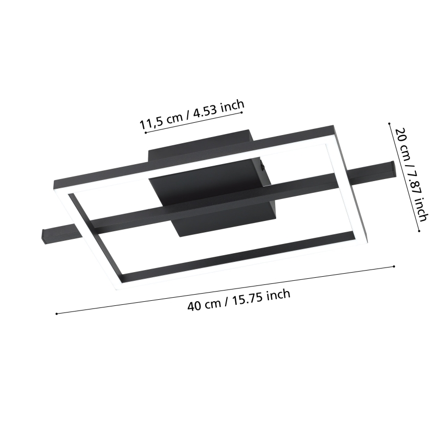Eglo - LED RGBW Stmievateľné stropné svietidlo LED/17W/230V 2700-6500K čierna + diaľkové ovládanie