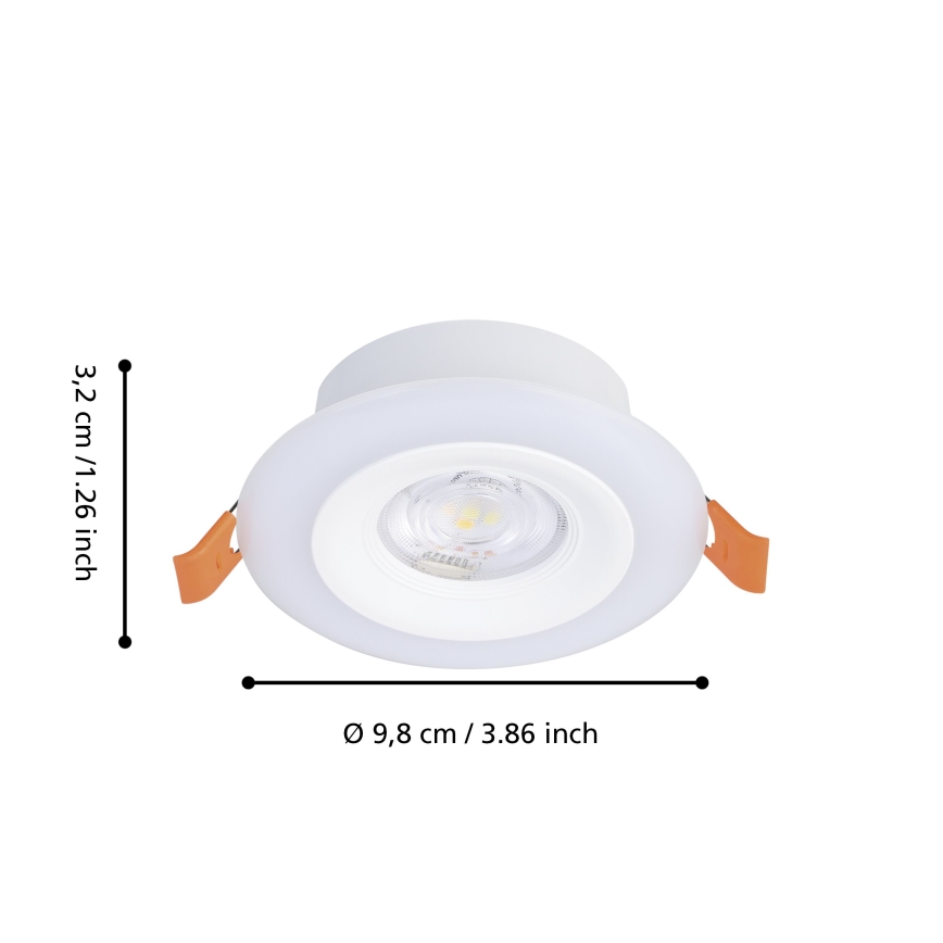 Eglo - SADA 3xLED RGBW Stmievateľné kúpeľňové podhľadové svietidlo LED/3,8W/230V 2700-6500K IP44 + diaľkové ovládanie