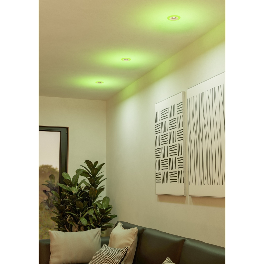 Eglo - SADA 3xLED RGBW Stmievateľné kúpeľňové podhľadové svietidlo 3xLED/3,8W/230V 2700-6500K IP44 + diaľkové ovládanie