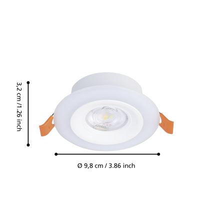 Eglo - SADA 3xLED RGBW Stmievateľné kúpeľňové podhľadové svietidlo 3xLED/3,8W/230V 2700-6500K IP44 + diaľkové ovládanie