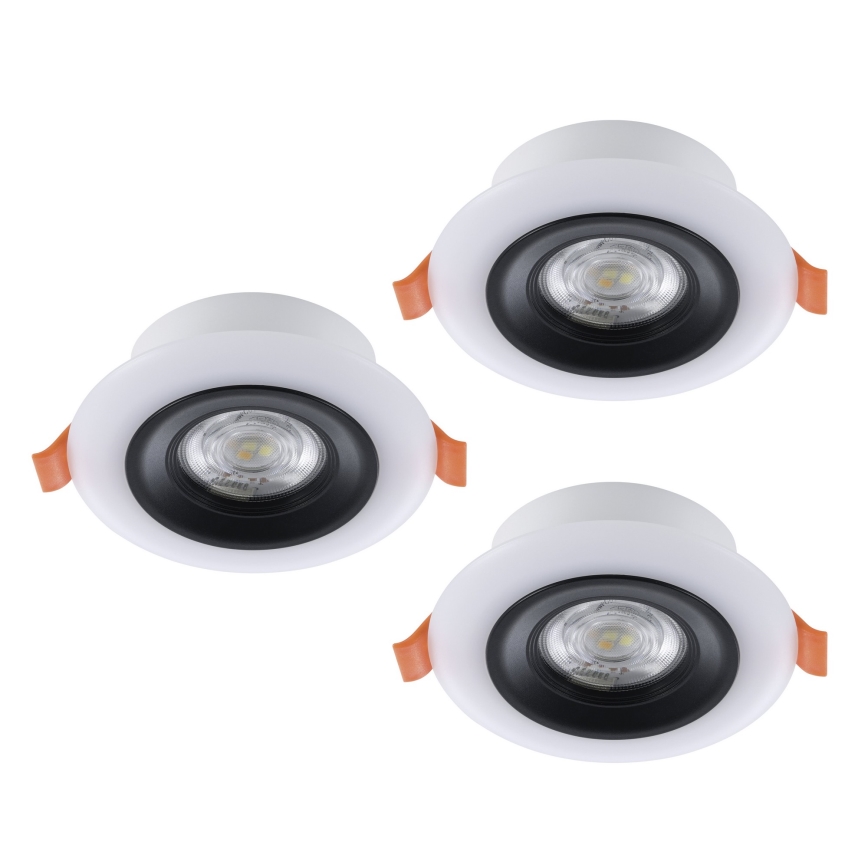 Eglo - SADA 3x LED RGBW Stmievateľné kúpeľňové podhľadové svietidlo 3xLED/3,8W/230V 2700-6500K IP44 + diaľkové ovládanie