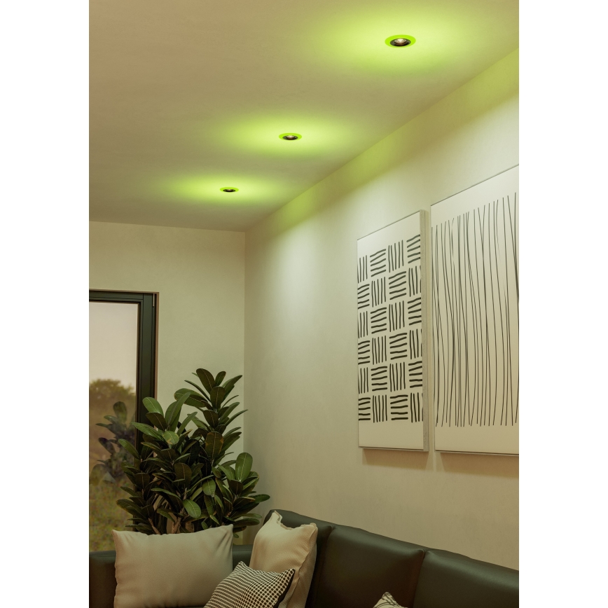Eglo - SADA 3x LED RGBW Stmievateľné kúpeľňové podhľadové svietidlo 3xLED/3,8W/230V 2700-6500K IP44 + diaľkové ovládanie