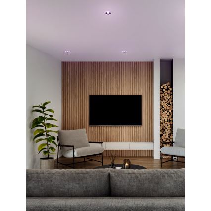 Eglo - SADA 3x LED RGBW Stmievateľné kúpeľňové podhľadové svietidlo 3xLED/3,8W/230V 2700-6500K IP44 + diaľkové ovládanie