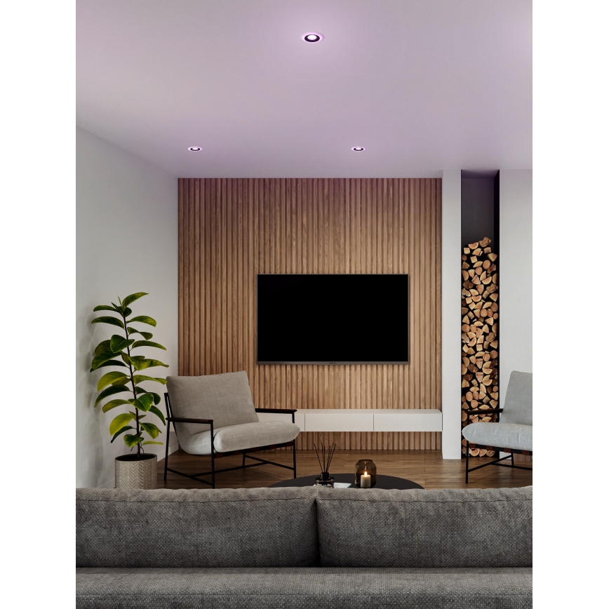 Eglo - SADA 3x LED RGBW Stmievateľné kúpeľňové podhľadové svietidlo 3xLED/3,8W/230V 2700-6500K IP44 + diaľkové ovládanie