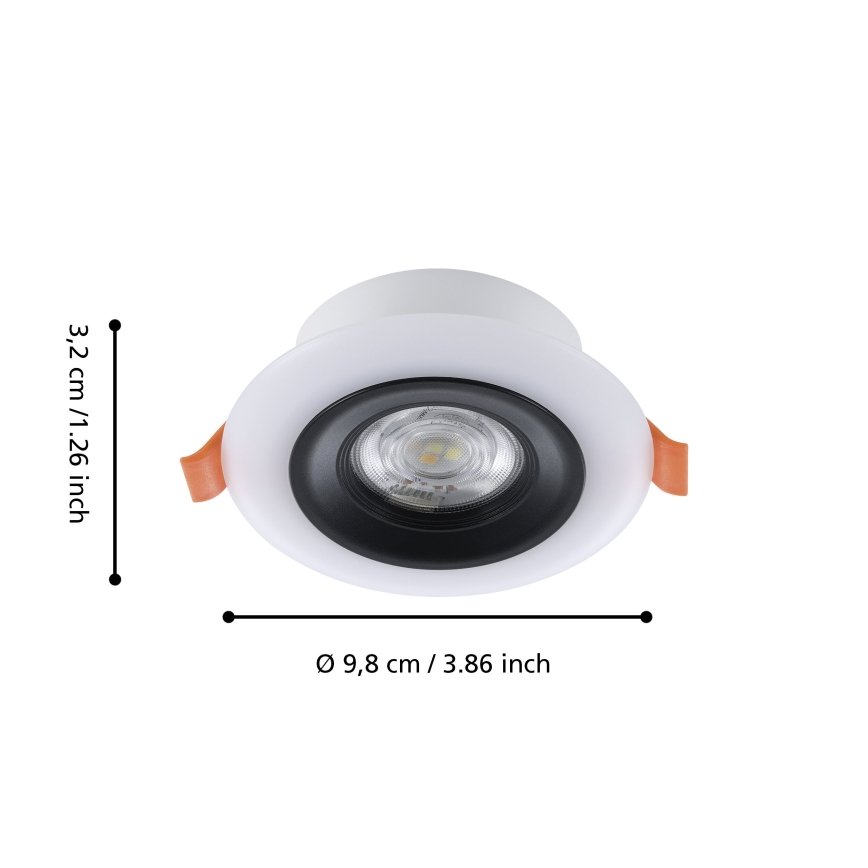 Eglo - SADA 3x LED RGBW stmievateľné kúpeľňové zapustené svietidlo LED/3,8W/230V 2700-6500K IP44 + diaľkové ovládanie