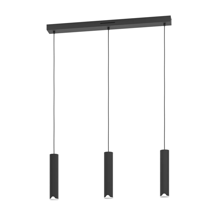 Eglo - LED RGBW Stmievateľný luster na lanku 3xLED/3,7W/230V 2700-6500K čierna