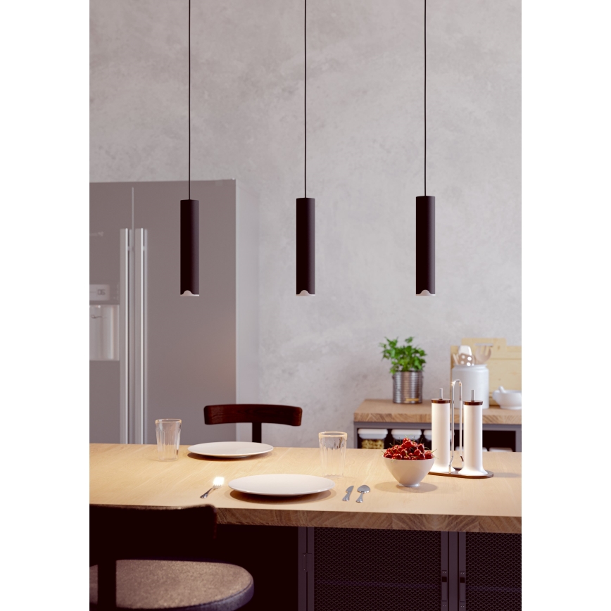 Eglo - LED RGBW Stmievateľný luster na lanku 3xLED/3,7W/230V 2700-6500K čierna
