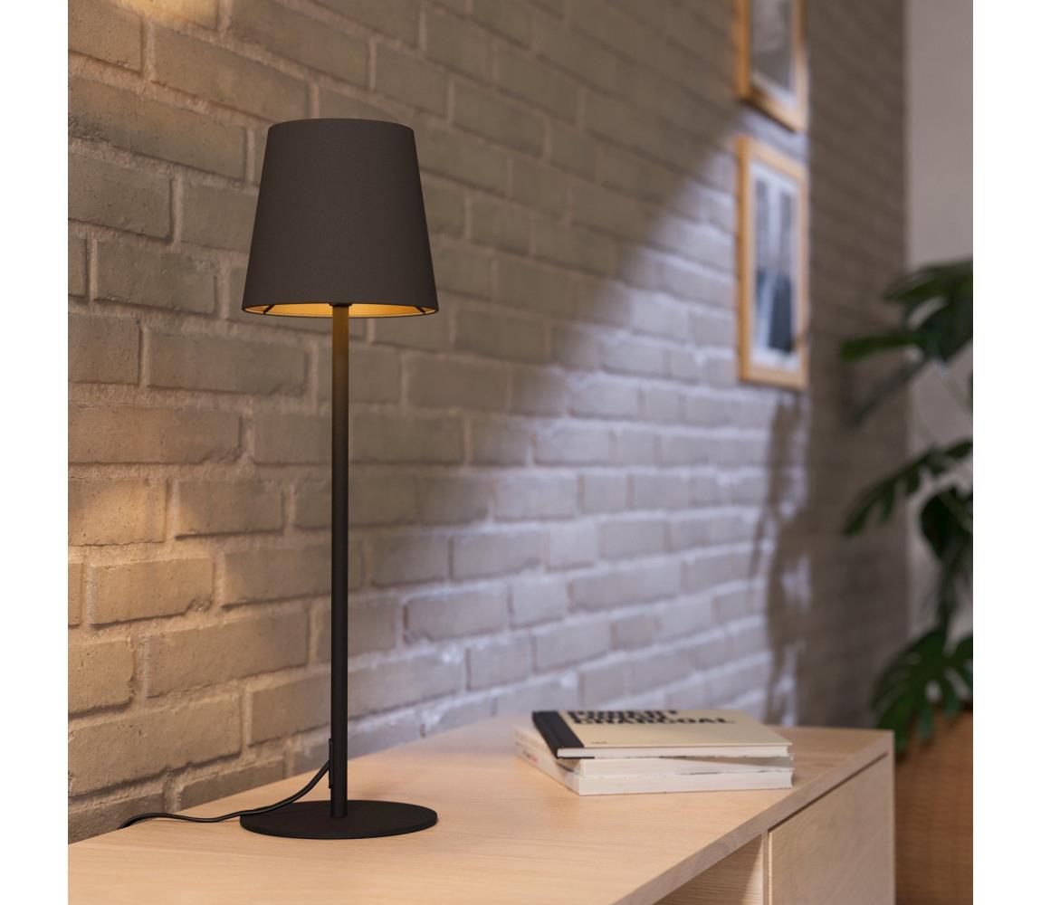 Eglo 901129 - Stolná lampa FIORANA 1xE14/40W/230V čierna/hnedá 901129