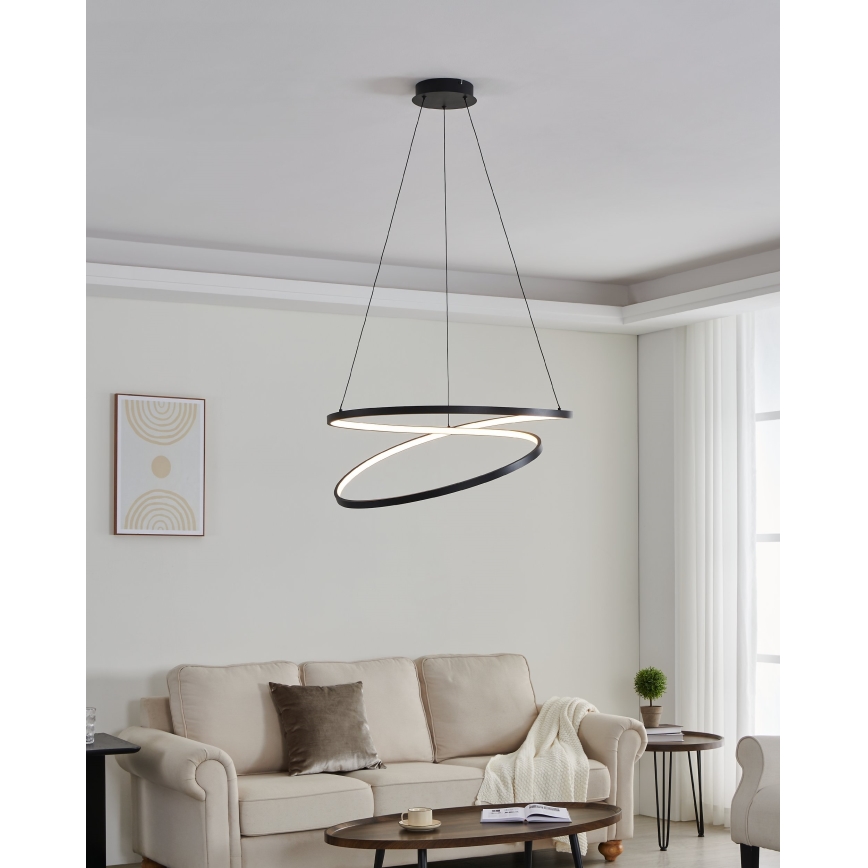 Eglo - LED Luster na lanku LED/42W/230V 3000K čierna