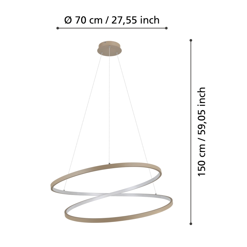 Eglo - LED Luster na lanku LED/42W/230V 3000K béžová