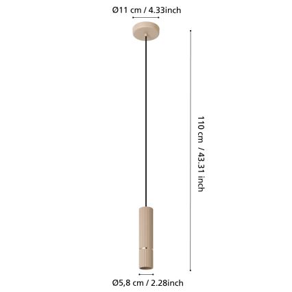 Eglo - LED Luster na lanku 1xGU10/5W/230V 3000K béžová
