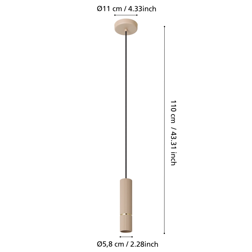 Eglo - LED Luster na lanku 1xGU10/5W/230V 3000K béžová