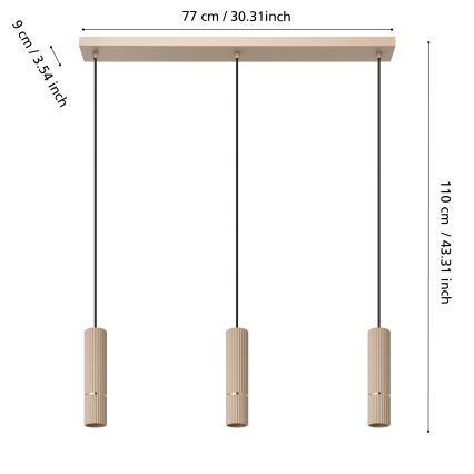 Eglo - LED Luster na lanku 3xGU10/5W/230V 3000K béžová