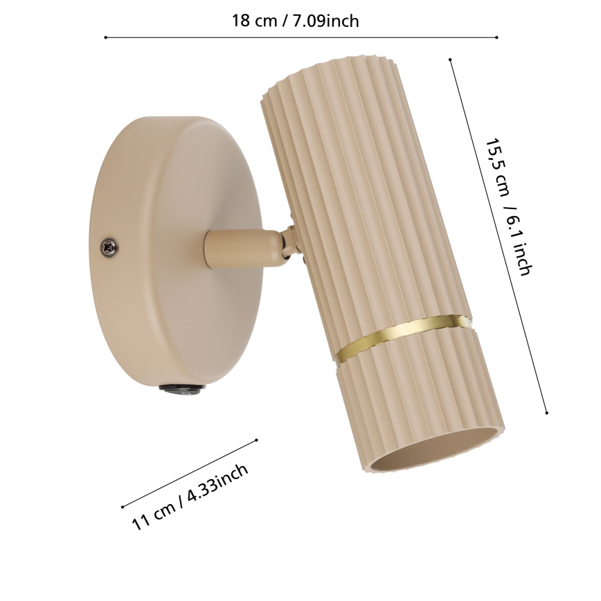 Eglo - LED Nástenné svietidlo 1xGU10/5W/230V 3000K béžová