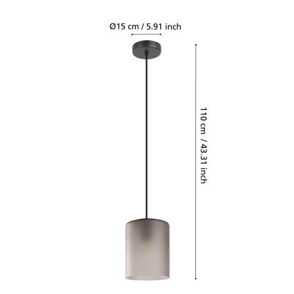 Eglo - Luster na lanku 1xE27/40W/230V šedá