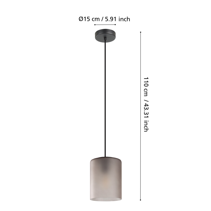 Eglo - Luster na lanku 1xE27/40W/230V šedá