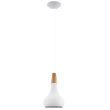 Eglo - Luster na lanku 1xE27/60W/230V pr. 18 cm biela - FSC certifikované