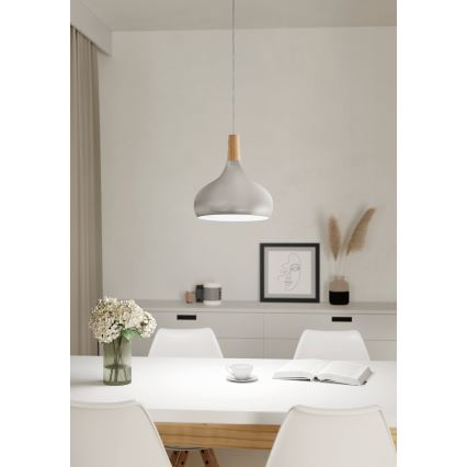 Eglo - Luster na lanku 1xE27/60W/230V pr. 28 cm strieborná