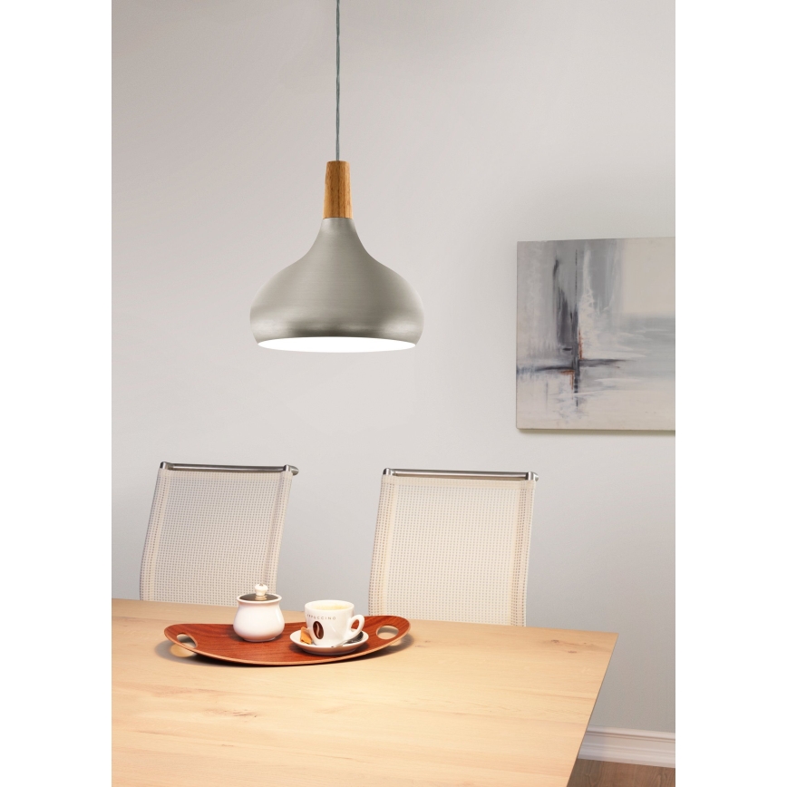 Eglo - Luster na lanku 1xE27/60W/230V pr. 28 cm strieborná