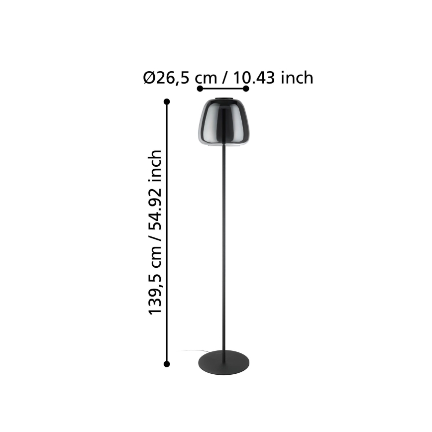 Eglo - LED RGBW Stmievateľná stojacia lampa LED/15,5W/230V 2700-6500K dymová