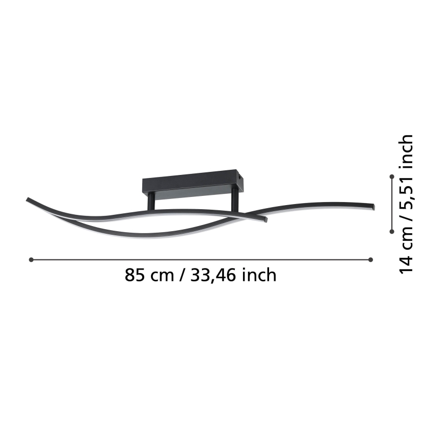 Eglo - LED Stropné svietidlo LED/12W/230V 4000K čierna