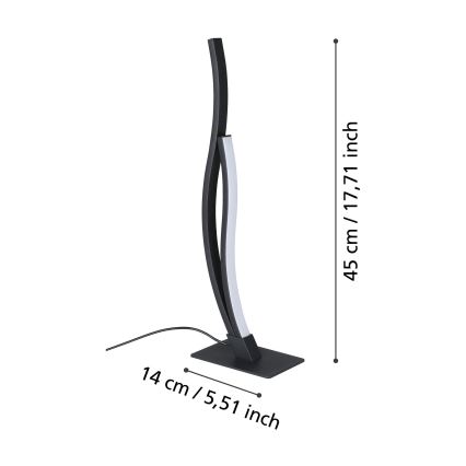 Eglo - LED Stolná lampa LED/12W/230V 4000K čierna