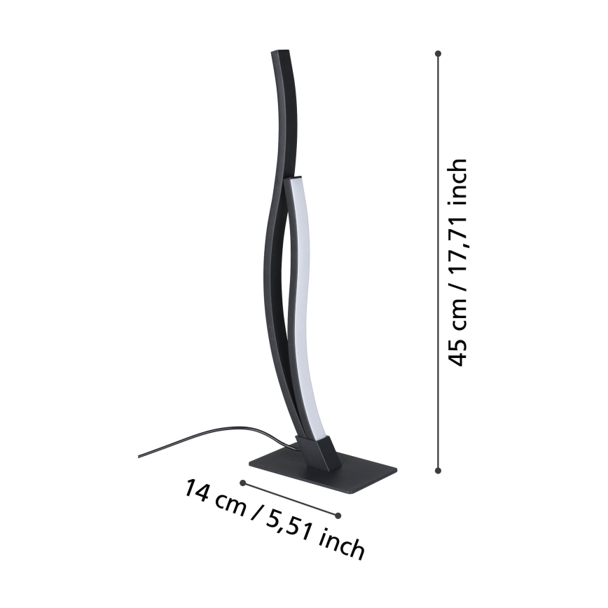 Eglo - LED Stolná lampa LED/12W/230V 4000K čierna