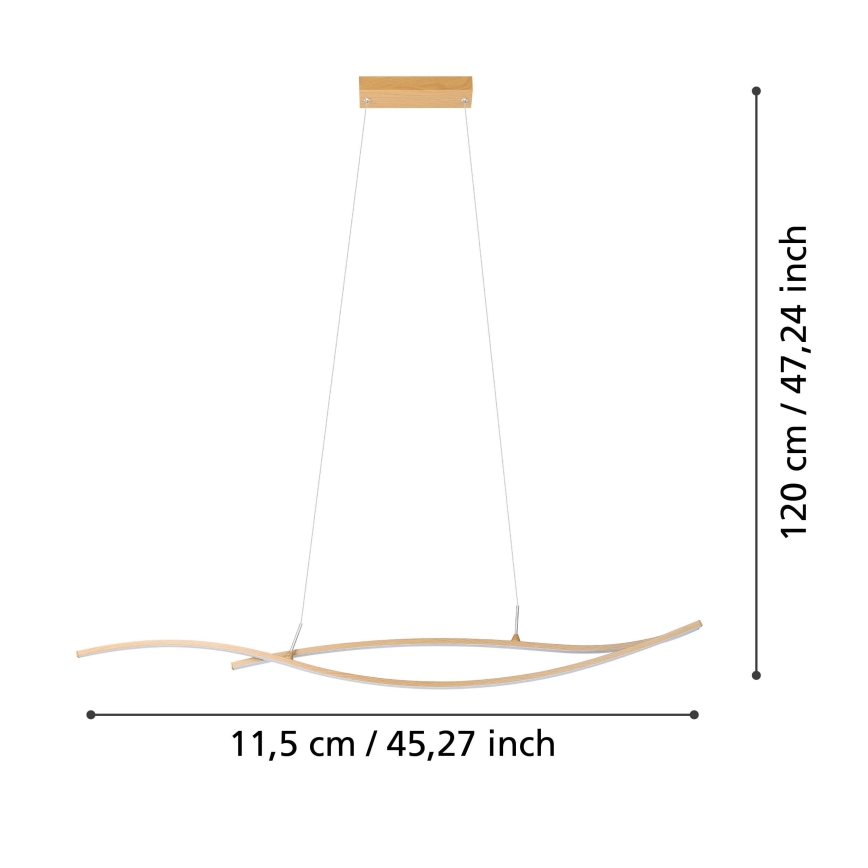 Eglo - LED Luster na lanku LED/20W/230V 4000K béžová