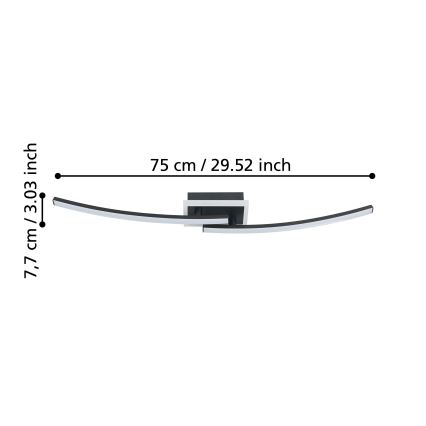 Eglo - LED Stropné svietidlo LED/12W/230V 4000K čierna