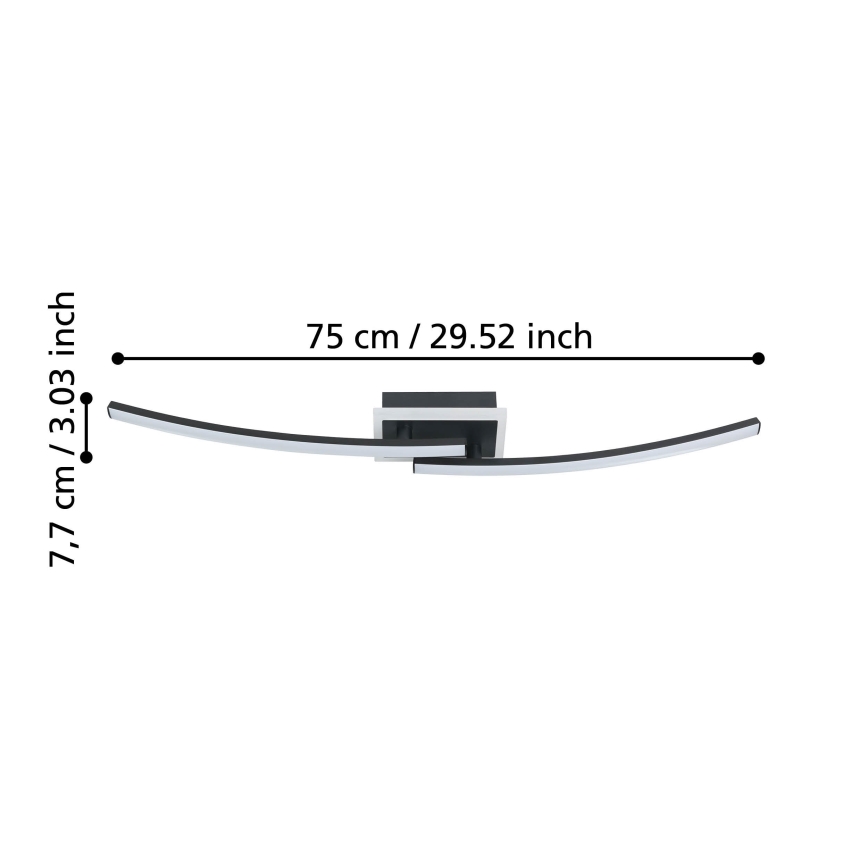 Eglo - LED Stropné svietidlo LED/12W/230V 4000K čierna