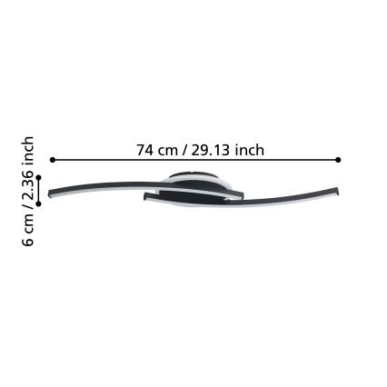 Eglo - LED Stropné svietidlo LED/12W/230V 4000K čierna