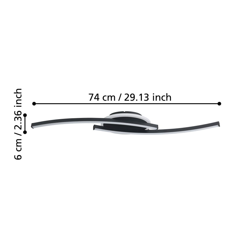Eglo - LED Stropné svietidlo LED/12W/230V 4000K čierna