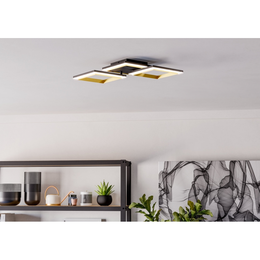 Eglo - LED Stmievateľné stropné svietidlo LED/20W/230V 4000K čierna/zlatá
